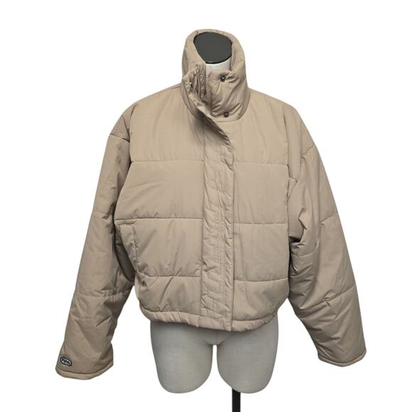 THE FIFTH LABEL Remake Puffer Tan Cropped Bomber Jacket Size Small / US 4 - Picture 7 of 9